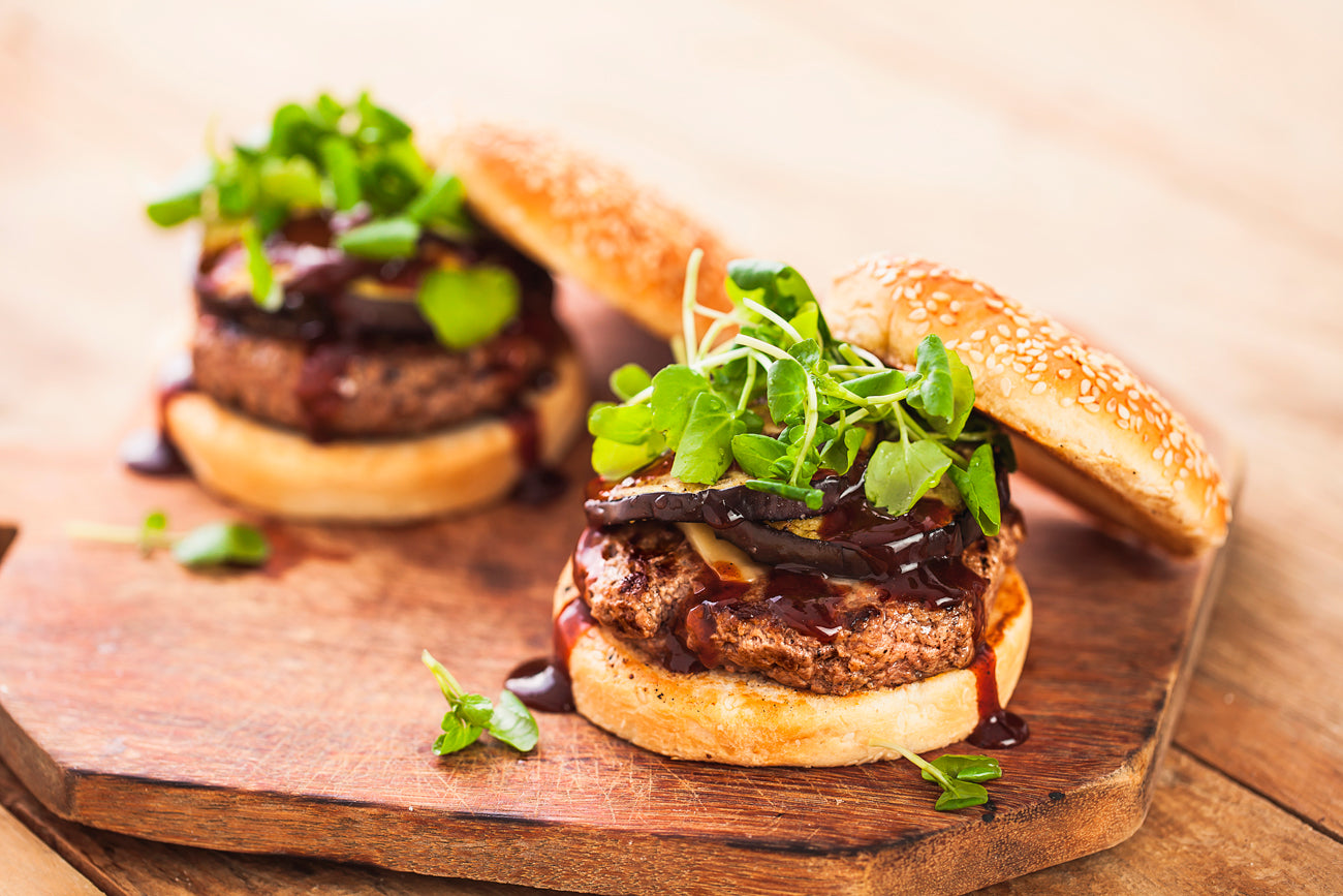Hamburguesa berenjenas bbq